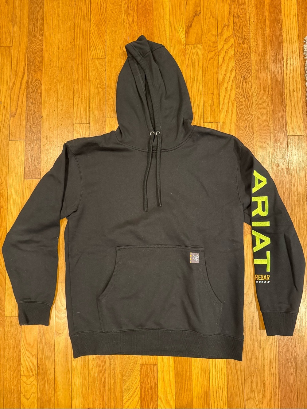 Ariat Black Pullover waterproof with Yellow Accent Patch